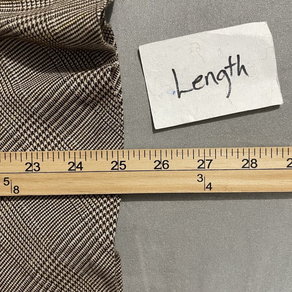 Chadwicks Skirt Size 12 Brown Glen Plaid Ruffle Flare Dark Academia Twee Office - Picture 8 of 8